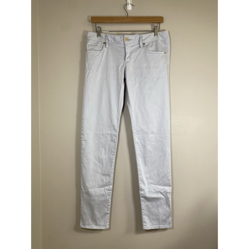 Lilly Pulitzer Worth Skinny Pants Womens Size 4 Light Purple Gray Stretch Ankle